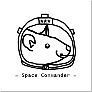 Space Commander Rat Astronaut Portrait Posters and Art